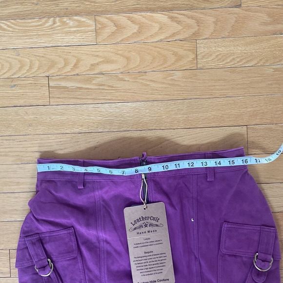 Leather cult mini skirt size large - Picture 5 of 6